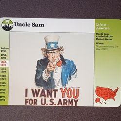 1995 Grolier Uncle Sam World War One I Recruiting Poster United States History Vintage Collectible Large Card