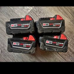 4 Milwaukee batteries used 