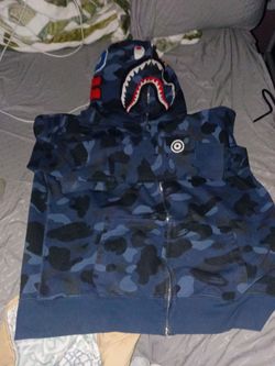 Dark blue camo bape hoodie