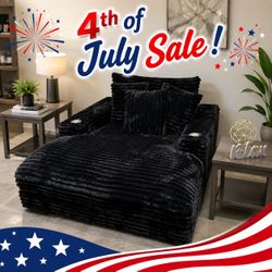 Jumbo Corduroy Chaise Lounge
With 2 Cup Holders & USB Ports