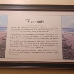 Footprints In The Sand Poem Framed.