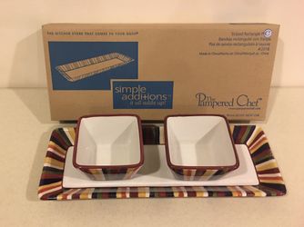 Rectangular Platter with Set of 2 Square Bowls 