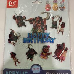 Moana Birthday Acrylic Toppers