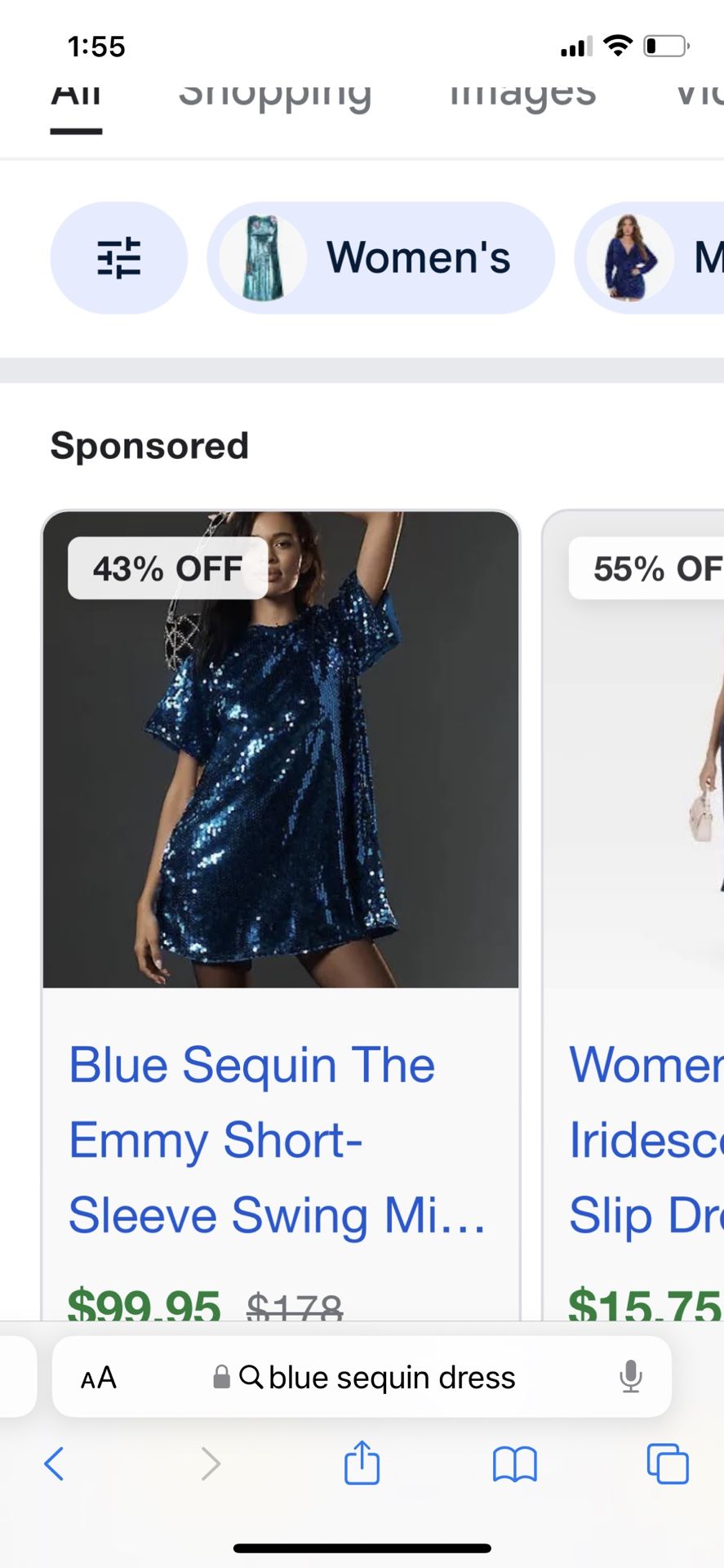 Blue Sequins Dress