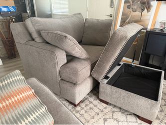 Couch and oversized chair ottoman