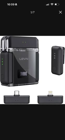 Brand new in box LEVN Wireless Microphone for iPhone/Android/PC, USB-C/Lightning Plug & Play, AI Noise Cancel, 328ft Range, 30H Battery Life with Char