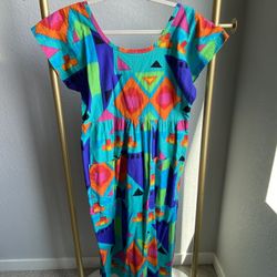 Vintage Appel Colorful  House Dress 