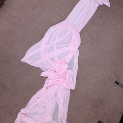 New Medium pink maternity dress photo gown long Flowy train stretchy