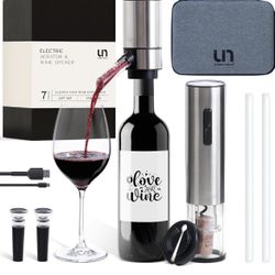 Rechargeable Electric Wine Opener Set with Aerator, Foil Cutter &Vacuum Stoppers