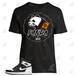 Jordan Retro 1 Reverse Panda Matching Shirt,Black & White,Tee