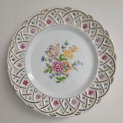 Decorative Floral Ceramic Plate Wall Art Hand Painted