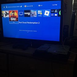 PS4 Standard – Works Great – Blue Controller – Missing Top Cover