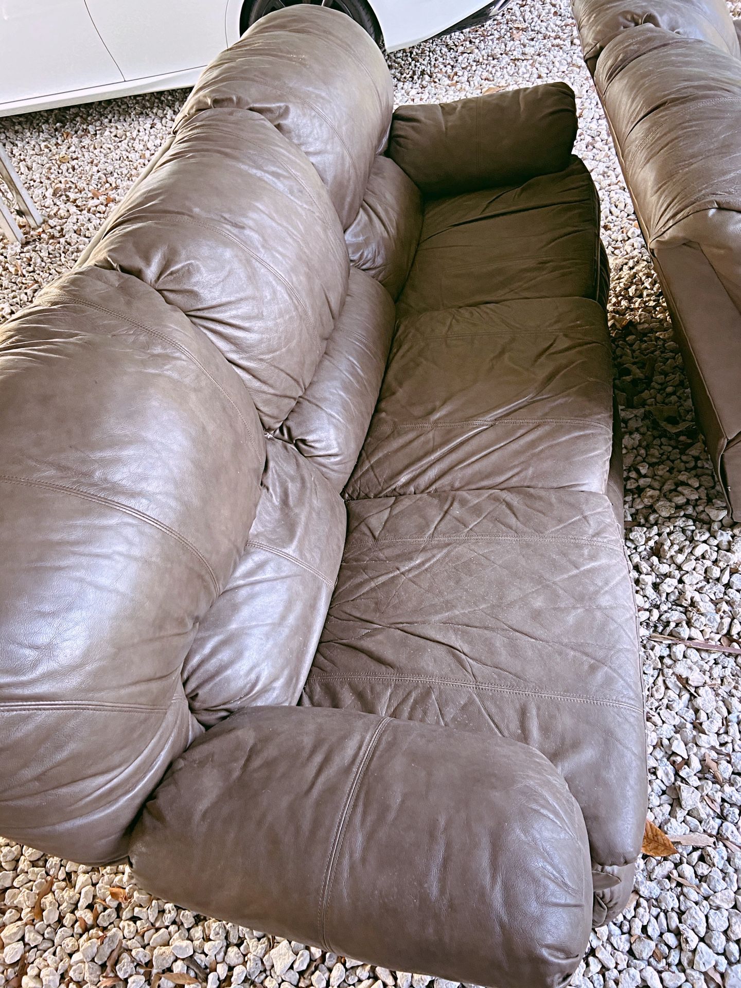 FREE Brown Leather Sofa Recliner Couch GOOD CONDITION