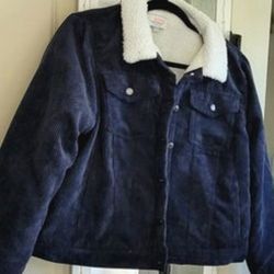 Fashion Nova Corduroy Jacket - Navy 