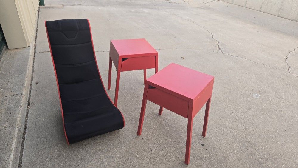 Game Chair, End Table Pair