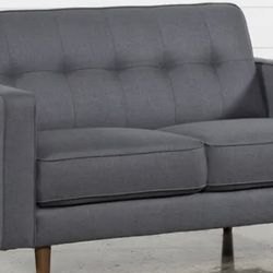 Living Spaces Dark Gray 58” Midcentury Loveseat