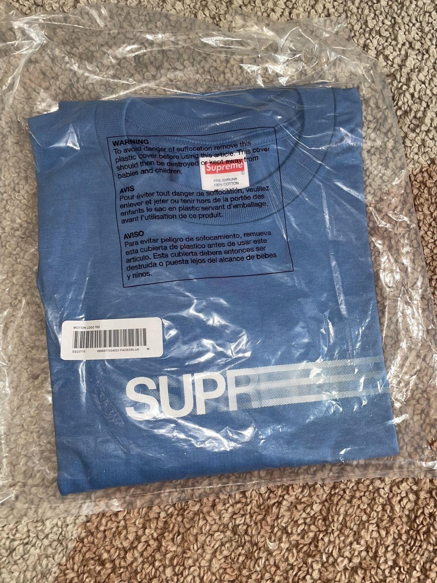 Supreme Motion Logo Tee (Medium) Faded Blue