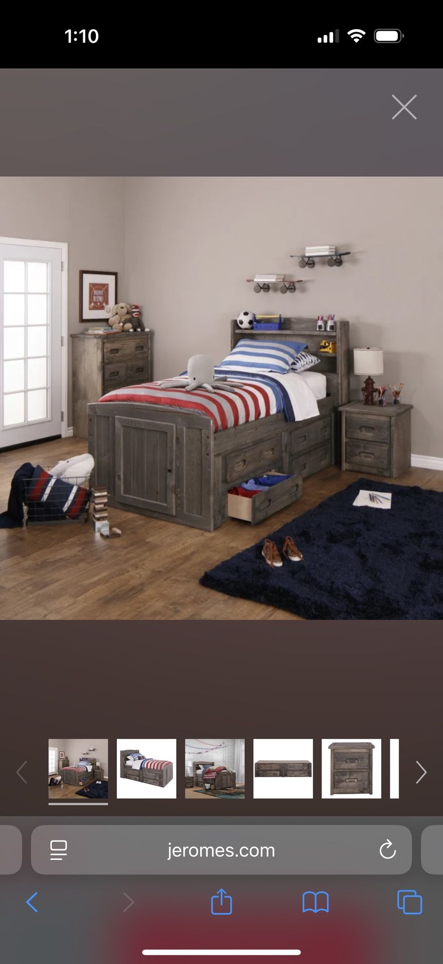 Twin Captain’s Bed With Chest And Nightstand