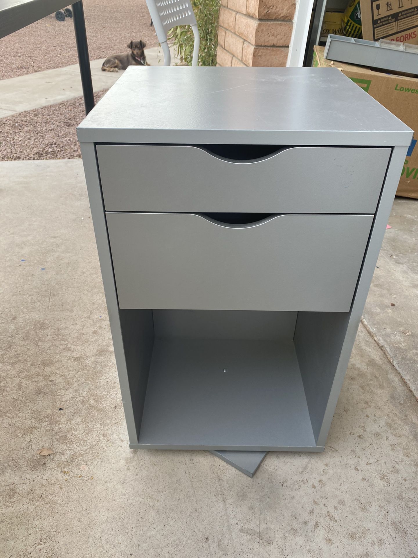 Swivel office craft organizer storage cabinet - gray