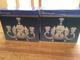 Gift gallery floral center piece silver plated