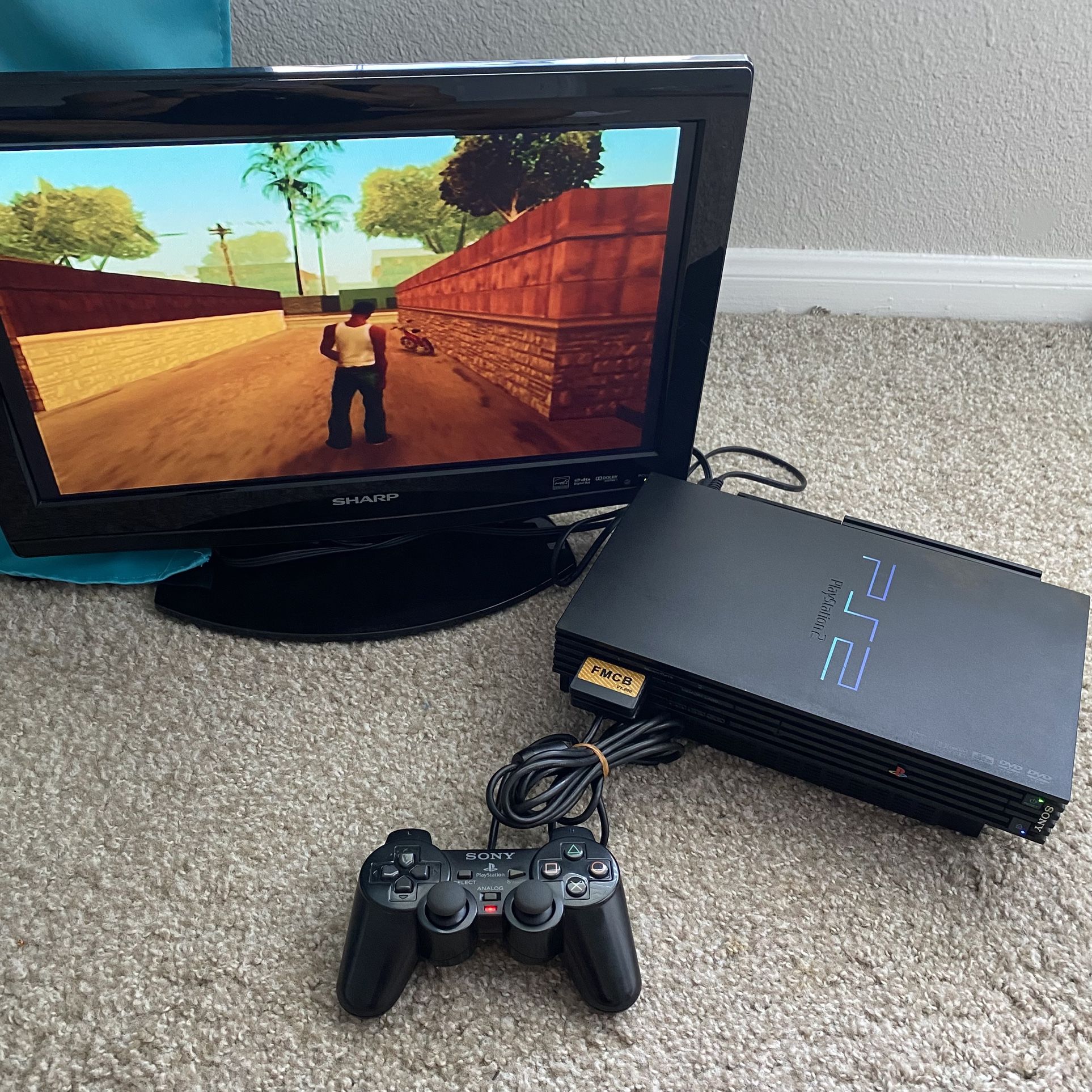 PlayStation 2 (Used Condition) PS2, 2tb 612 Games😃 Comes With FMCB 64mb Memory Card, 1 Controller And Cords. READ DESC