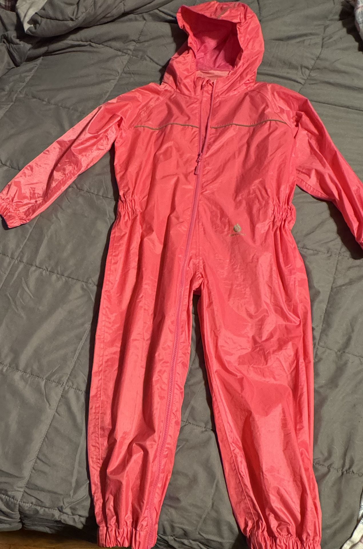 Hot pink Drykids Rain Suit: Size 7-8
