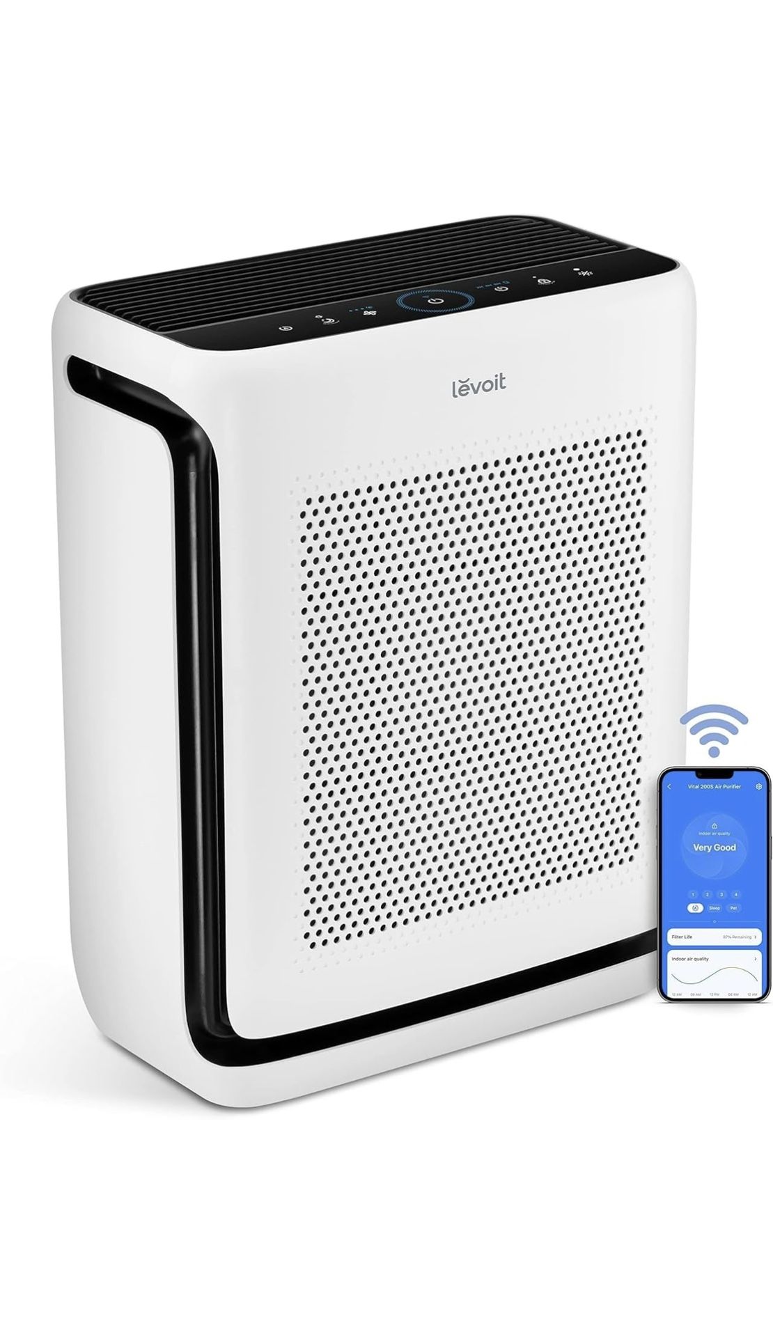 LEVOIT Air Purifiers for Home Large Room Up to 1800 Ft? in 1 Hr with Washable Pre-Filter, Air Quality Monitor, Smart WiFi, HEPA Sleep Mode for Allergi