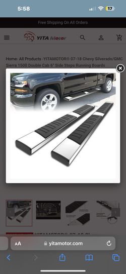 07-18 Chevy Silverado/GMC Sierra 1500 Double Cab 6" Side Steps Running Boards