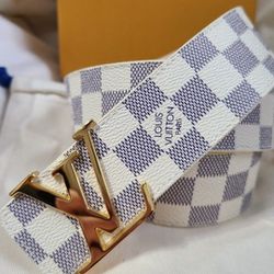 Louis Vuitton, Accessories, Authentic Louis Vuitton Lv Initials White  Checkered Belt
