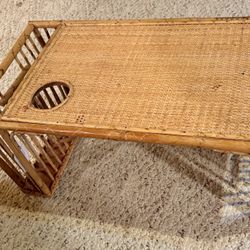 Vintage Bohemian Handwoven Bamboo Breakfast Bed Tray