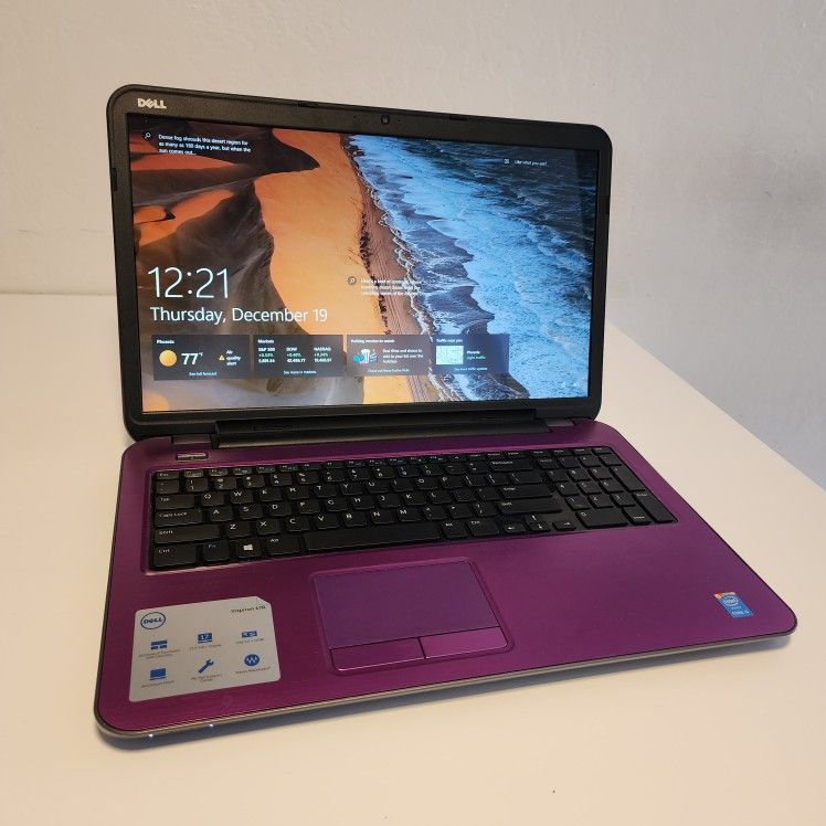 Dell Inspiron 17R-5721 17" Laptop (Purple)
Processor: Intel Core i5-3337
Memory: 8GB RAM
Storage: 250GB SSD
Windows 10. Microsoft office installed. No