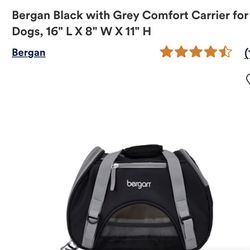 Bergan Black with Grey Comfort Carrier for Dogs.  Sm