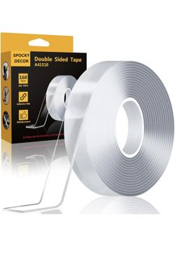 Double-Sided Heavy-Duty Tape - Adhesive Silicone Tape, Heavy Duty, Heat Resistant, Multi-Functional, Removable, Washable, Reusable Anti-Slip Tape (2 m