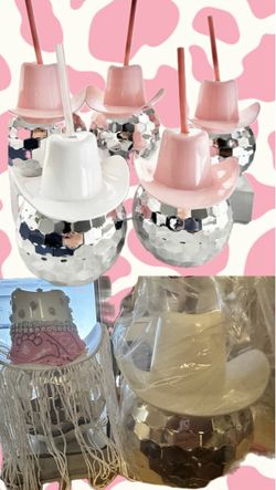 Cowgirl hat  disco ball cups