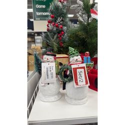 Christmas Figurine, Northlight Shopping Snowmen Couple, 2
