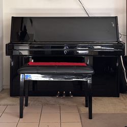 Vertical Vienna 42” Upright Black Piano 