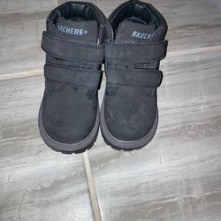 Baby Boy Size 7c Toddle Black Boots Skechers 