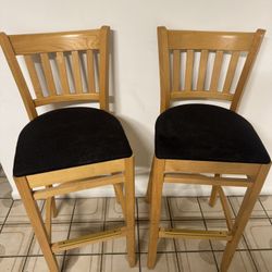 2 Wooden Stools Chairs