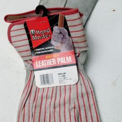 Men's Work Gloves Leather Palms NEW