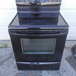 Nice Black Sears Kenmore Electric Stove & Oven Plus Inside Light OEM Very Clean Like New.