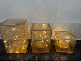 LED glass cube towers