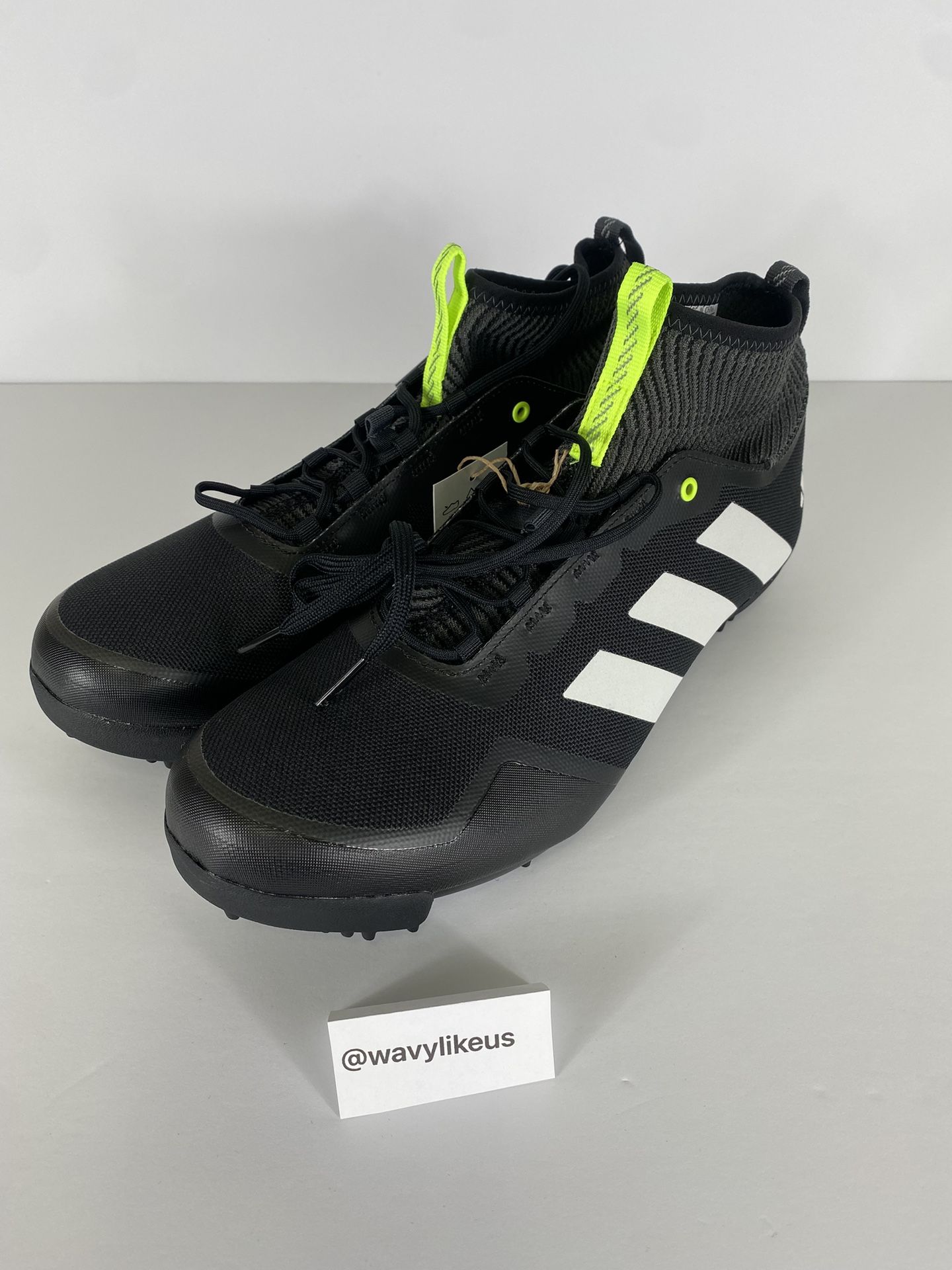 ADIDAS The Gravel 2.0 Cycling Shoes Black/White/Green Mens Size 10.5 [HQ9034]