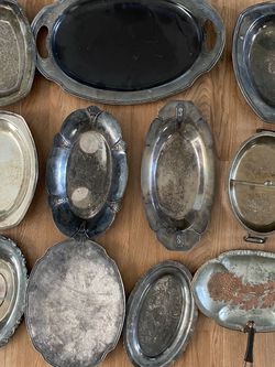 Silver Plated Serving Trays And Bowls