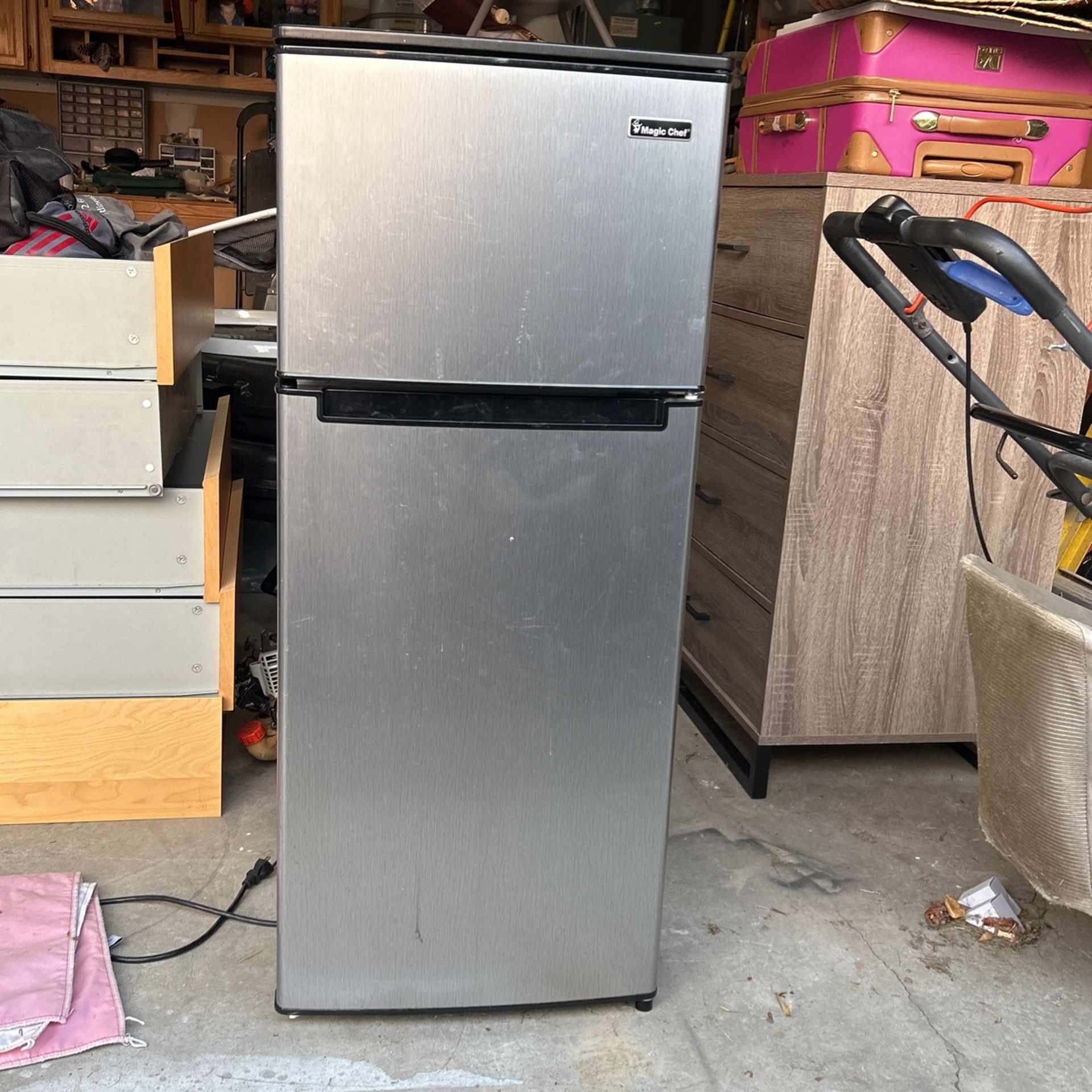 Magic Chef 4.5 cu. ft. 2 Door Mini Fridge in Stainless with Freezer