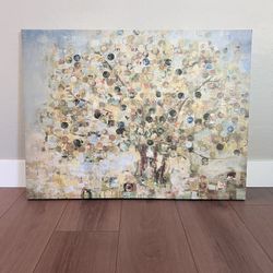 40x30 Large Colorful Textured Tree Canvas Wall Artwork Wall Art Wall Decor