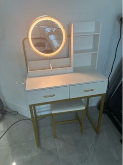 Vanity with mirror