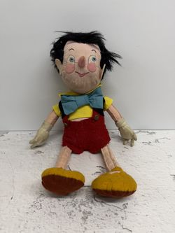 *Vintage Pinocchio Doll Cloth Plush 23" Stuffed Boy Toy