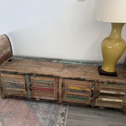 Reclaimed Wood bench and storage