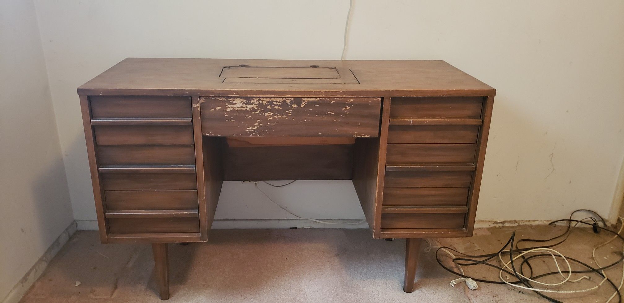 Antique vintage sewing desk. Needs some tender loving care, will be beautiful when restored!