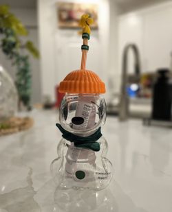 Glass Snoopy Cup with Straw (Brand New)